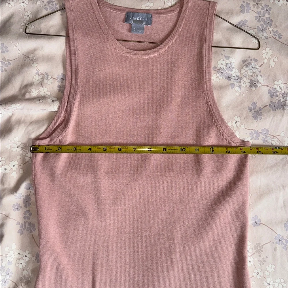 Blush Cutout Knit Sheath Pink Sleeveless Midi Dress - Picture 6 of 7